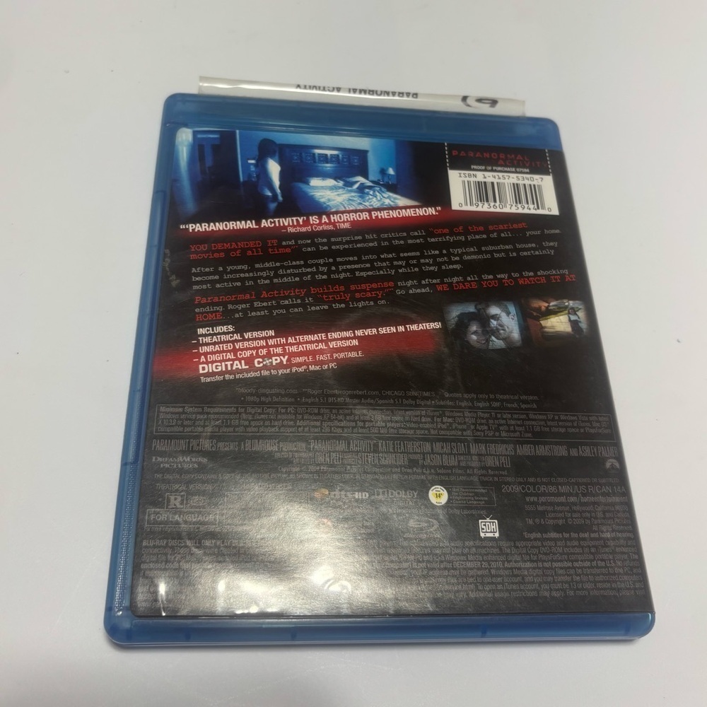 Paranormal Activity 1 & 2 Bundle Blu-ray/DVD/Digital Code combo - Picture 4 of 7